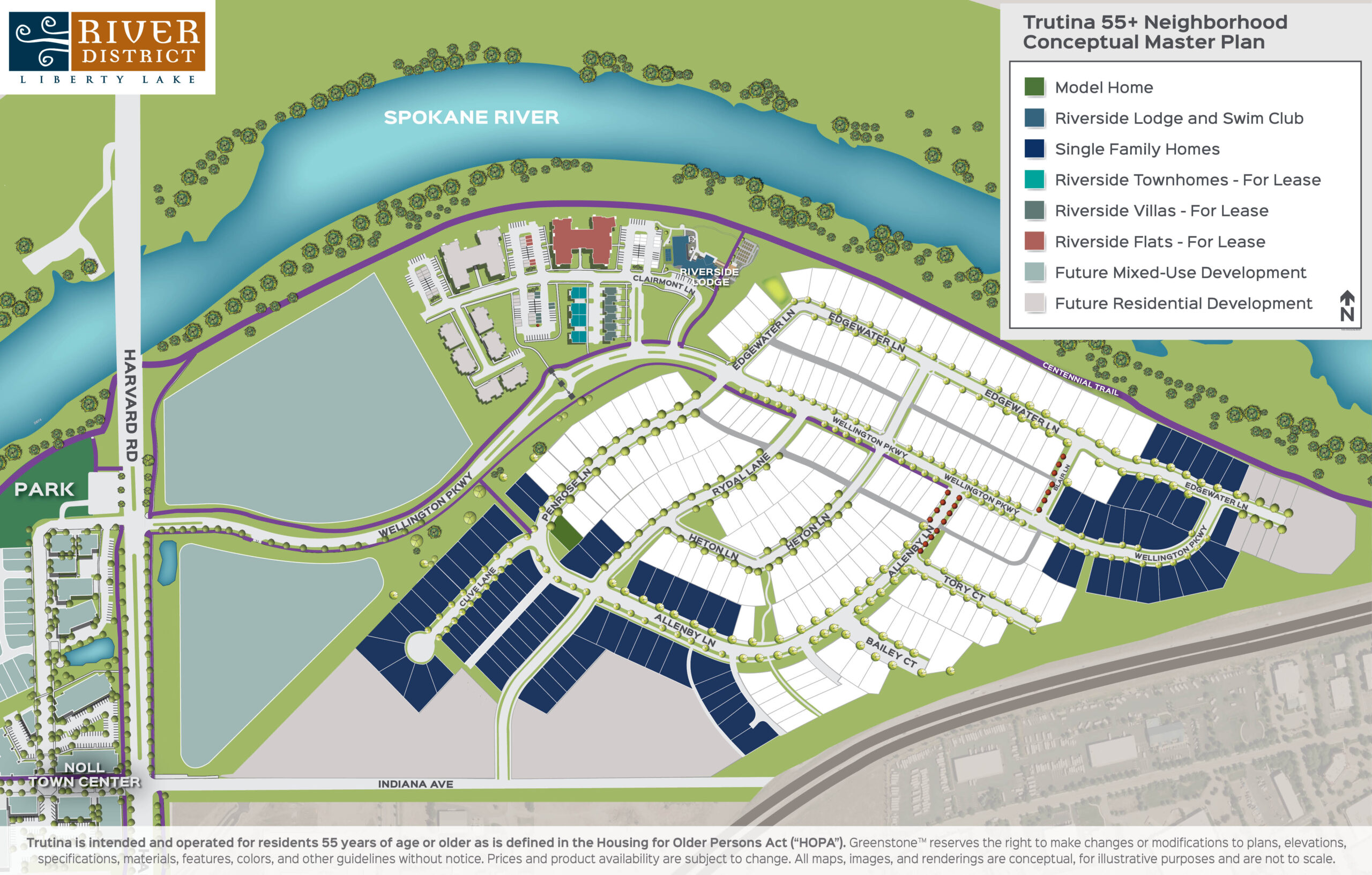 Trutina 55+ Neighborhood Conceptual Plan Map for pub online 10.25.23